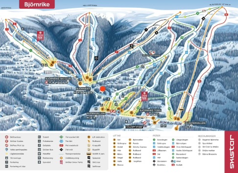 Pistkarta över skidområdet i Björnrike